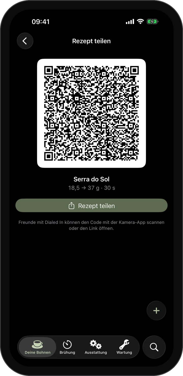Teilen per QR-Code