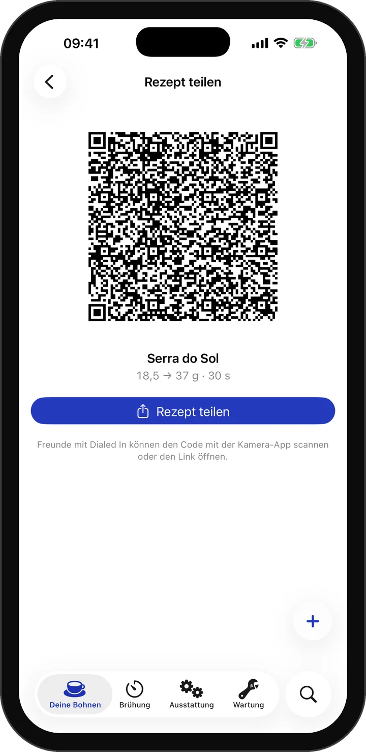 Teilen per QR-Code