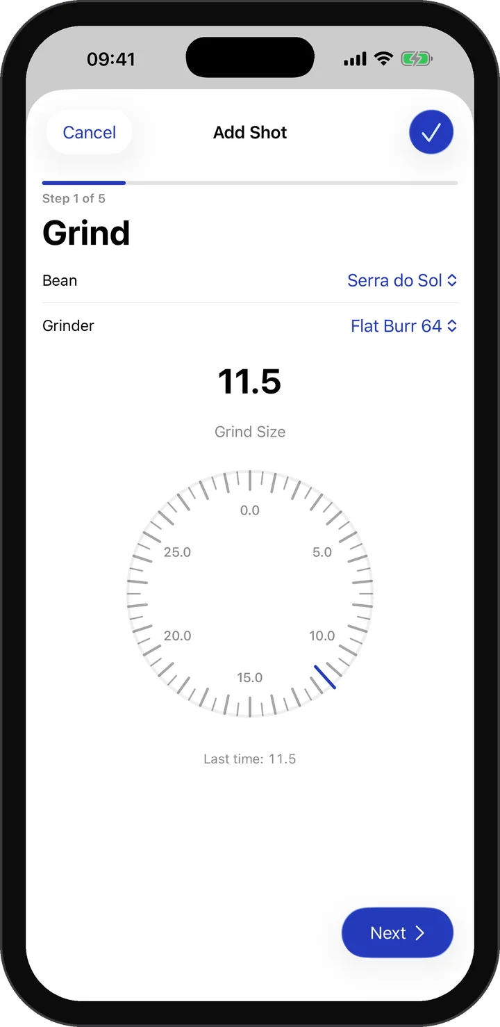 Grind dial